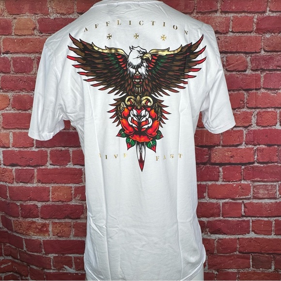 Affliction Black Label Men’s Eagle Short Sleeve T-shirt- XLarge - NWT - Picture 7 of 13